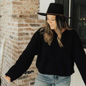 Carly Jean Los Angeles Black Ember Knit Sweater